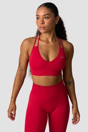 ICANIWILL - Define Seamless V-neck Sports Bra Red Cherry - Urheiluliivit - Naiset - Treenivaatteet ICIW:ltä