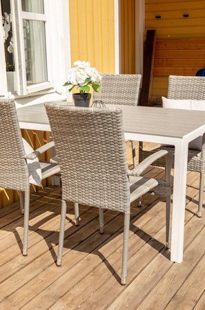 Venture Home - Spisegruppe Break med 4 stabelbare stole Anna - Grå - Spisegrupper - Fra Homeroom