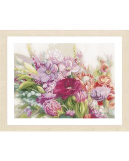 Broderikit Tavla Ljusa Blommor - Lanarte