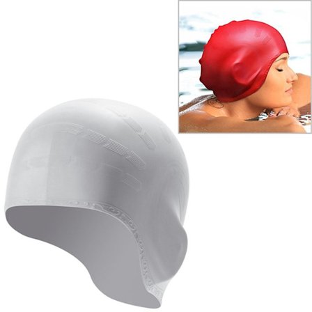Waterproof Silicone Swimming Cap - Silver