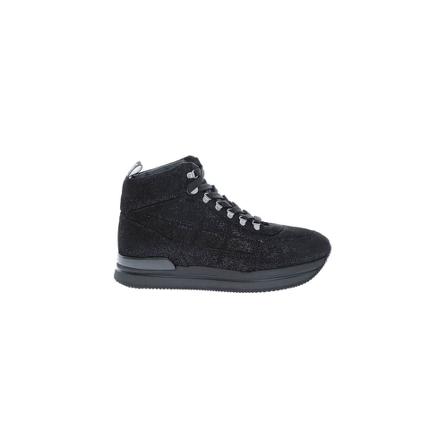 Hogan, 222 High boots in leather with sequins Czarny, Kobieta, Rozmiar: 38 EU