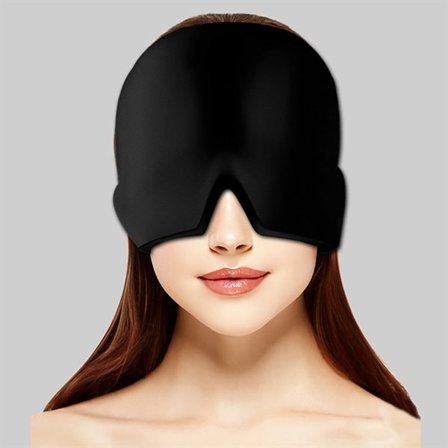 Migrenehette med kjølende gel for smertelindring