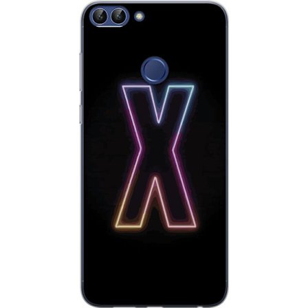 Kompatibel Mobilcover til Huawei Huawei P smart Neonbogstav X i stærke farvevariationer mod sort baggrund, kraftfuldt typografisk design med tydelig