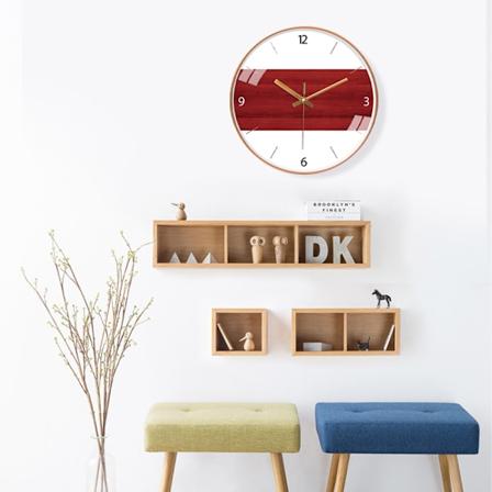 Klocka väggklocka trä ådring färg mode kreativ watch