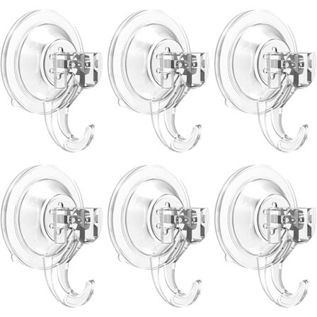 (6-pak) Sugekopper til brusebad, badeværelse, køkken, vinduer, tunge plastikbeslag, aftagelige