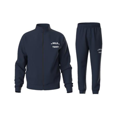In Gold We Trust, The Crocodille Trainingspak Blauw, Heren, Maat:L