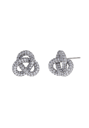 Edblad Infinity Knot Sparkle Studs L Steel Smycken & klockor Dam Grå ONESIZE