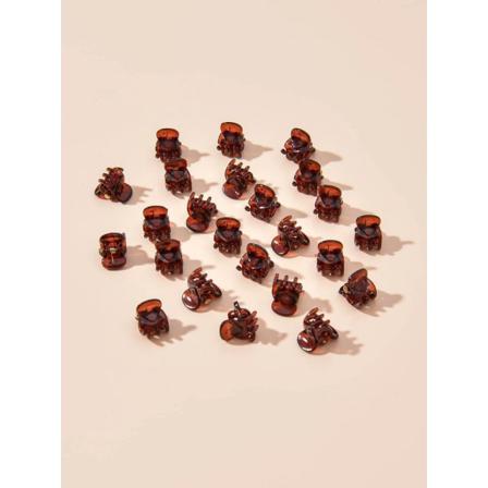 12 St. Små Amberbruna Hårklämmor 15x10 Mm