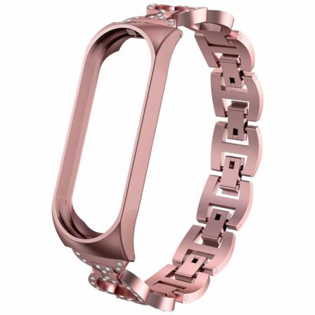 8-shaped Metallarmband För Xiaomi Mi Band 5 & 6 - Rosa Rosa