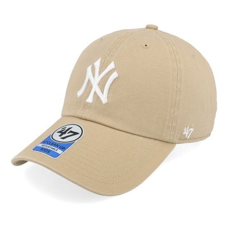 47 Brand - MLB Beige unconstructed Keps - Kids New York Yankees MLB Clean Up Khaki Dad Cap @ Hatstore