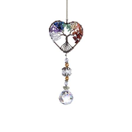Hängande Crystal Suncatcher Life Tree Beads Pendel Heminredning