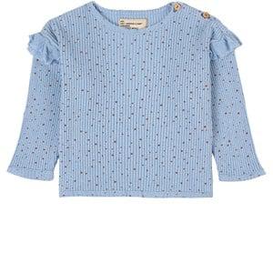 Piupiuchick Ribbed Printed Baby T-shirt Light Blue 24 Months - Tops - 24 months - Blue