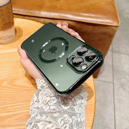 Magsafe Magnetiskt Skal Kompatibelt Med Iphone 14 Pro Max/14 Pro/14 Plus/14, Genomskinligt Silikon Linsskydd