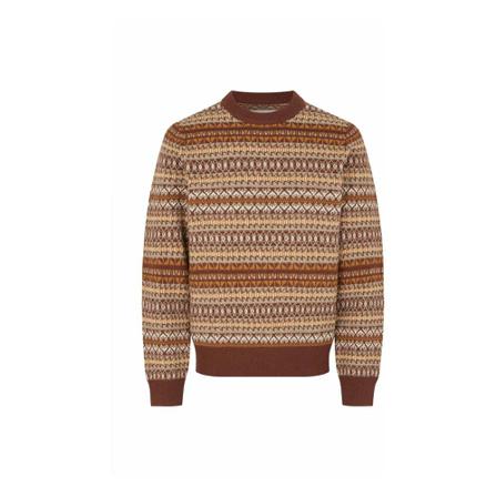 Samsøe Samsøe, Round-neck Knitwear Bruin, Heren, Maat:XL,Polyamide,strepen
