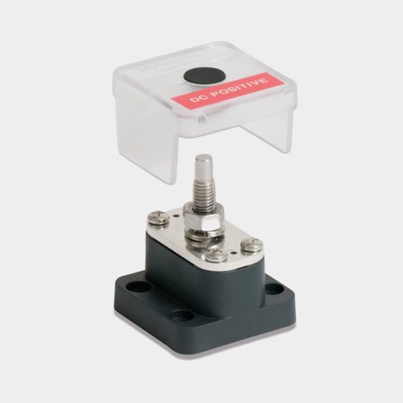 Svorkovnice BEP Marine Pro Installer Insulated Stud Single, 1 x M8, 50 A, s krytem + připojovací deskou pro rozvod proudu