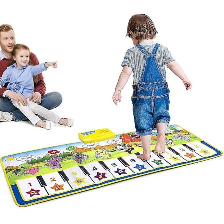 Klavermåtte. Foldsbar Musikmåtte [100cm X 36cm. 14 Taster] Baby Dance Musik Klavermåtte