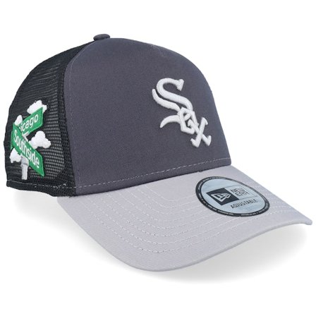 New Era - MLB Grijs trucker Cap - Hatstore Exclusive x Chicago White Sox MLB World Series Charcoal/Grey/Black Trucker @ Hatstore