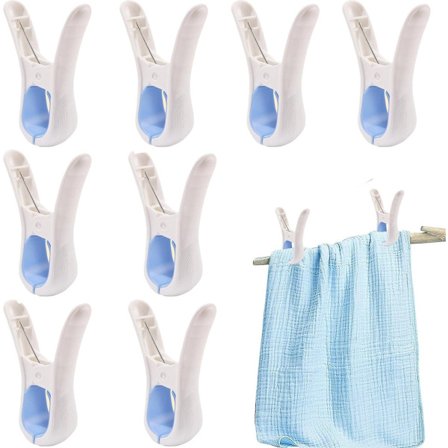 Klesklyper - 8 stk. - Klesstativklyper - Klesklyper i plast - Klesklyper i plast