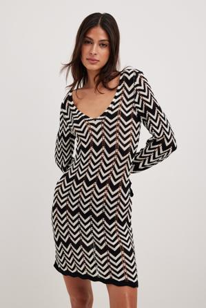 NA-KD Trend Robe courte ondulée en maille fine - Robes Pull - Multicolore - X-Small