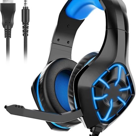 Pro Gaming Headset Over-Ear Brusreducerande Hörlurar Blå