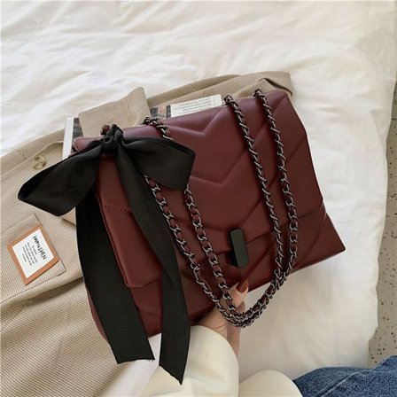 Fashionabel stor kapacitet diamantgitter taske efterår og vinter ny pu one-shoulder blød crossbody stor kapacitet dametaske