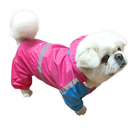 Hundes beskyttende regnslag til hunde Hundes regnfrakke med hætte Hvalp