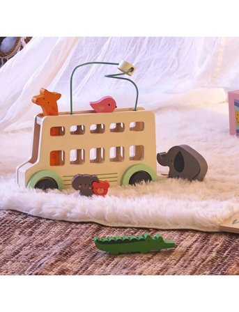 Vilac Activity Toy - Animals Bus By Sarah Betz - Multi/patterned - ONE SIZE