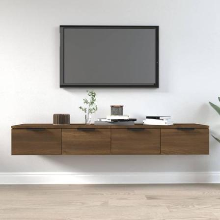 Vidaxl Väggskåp 2 St Brun Ek 68x30x20 Cm Konstruerat Trä Brun