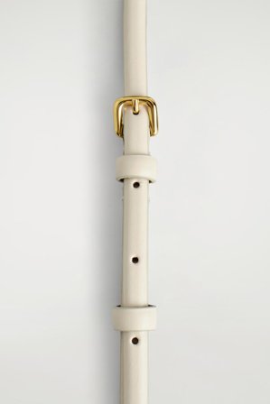 COS Femme Double Ceinture Fine En Cuir in Blanc