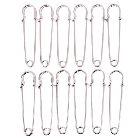 12st Large Heavy Duty Rostfritt Stål Big Jumbo Safety Pin Bla