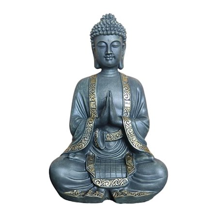 Buddha-statue 38 cm, vejrbestandig polyresin