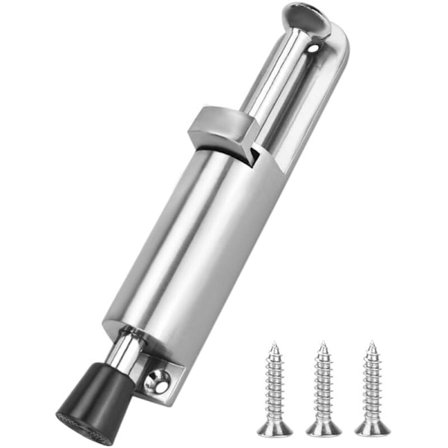 Justerbar fodbetjent dørstopper rustfrit stål gulvdørstopper fjederdørstopper med skruer dørstopperbeslag