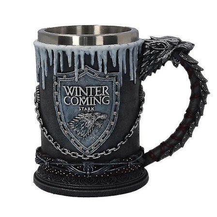 Game of Thrones Krus Goblet Rustfrit Stål Harpiks 3D Øl Tankard Kaffe Kop Vin