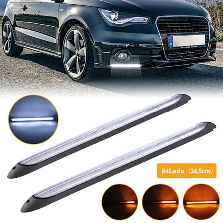 2x DRL LED-lysstripe for frontlys, sekvensiell blinklys