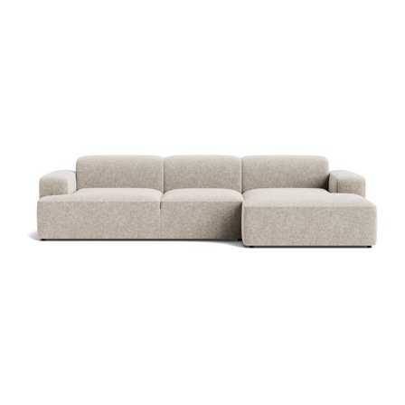 Madrid XL chaiselong sofa, højrevendt - Genesis Grå/Beige - 317x101x75cm - Bred chaiselong, dybt sæde, flyder sofa