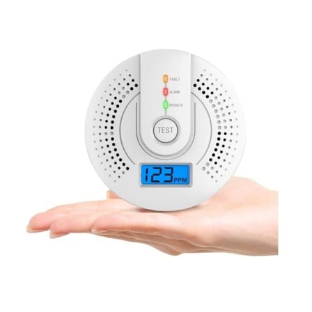 Karbonmonoksiddetektor, digitalt display og lydalarm, bærbar reisealarm