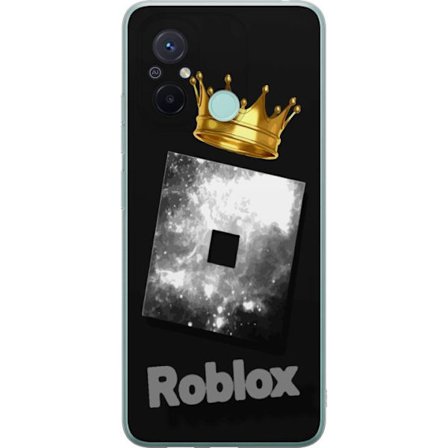 Kompatibelt Mobildeksel til Xiaomi Xiaomi Redmi 12C Minimalistisk svart og sølvfarget Roblox-symbol med gylden krone og luksuriøs gamer-estetikk på