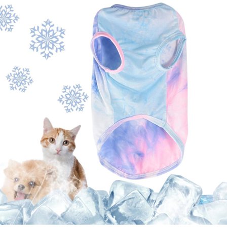 (Storlek S) Sommarkylande hund-t-shirt, ärmlös valp-linne, solskyddskläder för små, medelstora och stora hundar