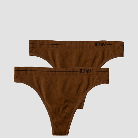 ICANIWILL Everyday Seamless Thong 2-pack, Cinnamon