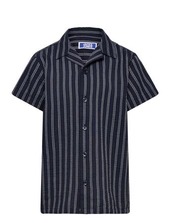 Jorpalma Seersucker Shirt Ss Jnr Navy Jack & J S