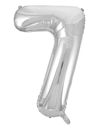 Foil Balloon Number 7 Silver 86 Cm Home Kids Decor Party Supplies Silver Joker