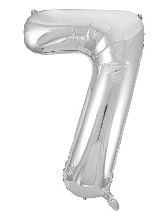 Joker | Foil Balloon Number 7 Silver 86 Cm | 86 cm