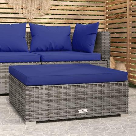 Vidaxl Fotpall Med Dyna För Trädgården Grå 70x70x30 Cm Konstrott Grå