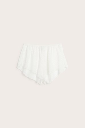 Kappahl | Hjärtmönstrade shorts i mesh Offwhite XS | Dam