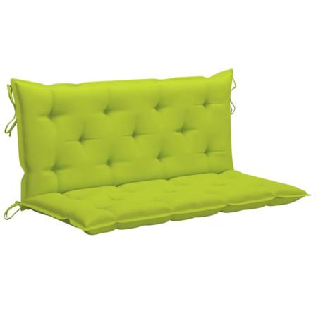 Vidaxl Gungbänk Med Ljusgrön Dyna 120 Cm Massiv Teak Grön