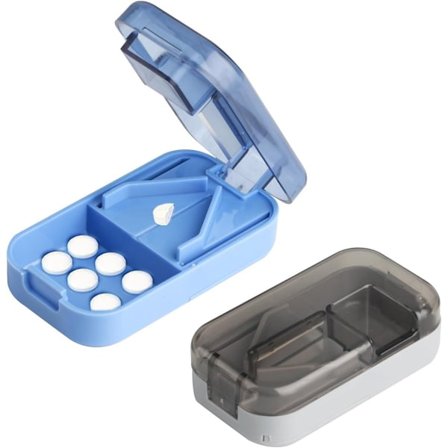 Sæt med 2 tablet- og pilledelere Praktisk medicindeler til præcis skæring og deling af piller og tabletter til daglig medicinindtagelse