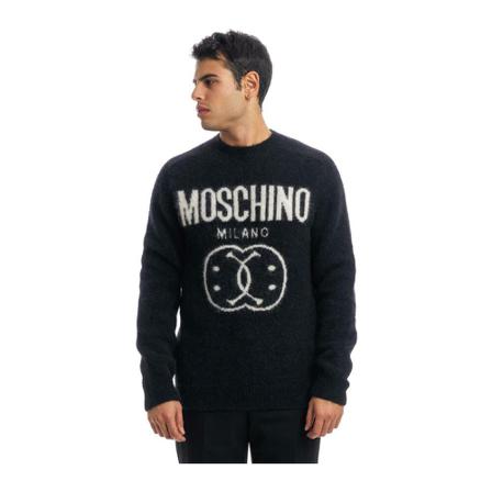Moschino Round-neck Strik Sort, Herre