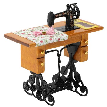 Vintage Miniatyr 1 12 Skala Symaskin Dukkehus Møbler Leketøy Tilbehør