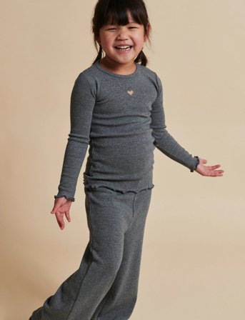 Copenhagen Colors Modal Rib Wide Pants - Grey - 92