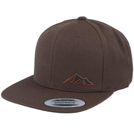 Wild Spirit - Brun snapback Caps - Small Mountain Icon Patch Black Snapback @ Hatstore